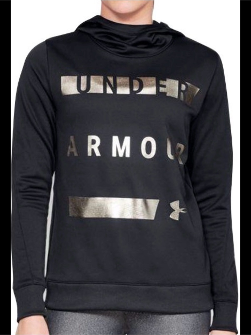 Under Armour Black Hoodie with Metallic Logo